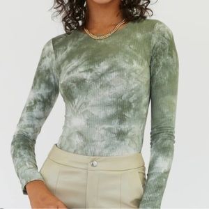 Princess Polly Lorde Bodysuit Tie Dye Green Size 2